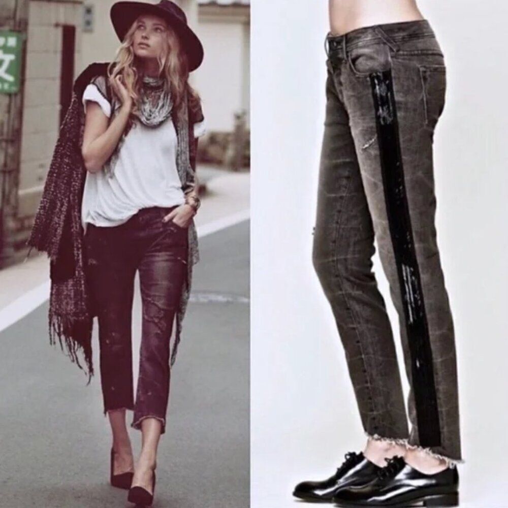 Free People Summer Solstice Beaded Sequin Embellished Skinny Tuxedo - 29